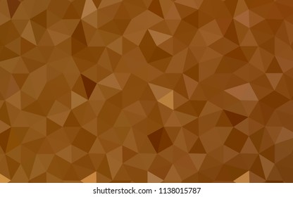 Light Orange vector abstract mosaic backdrop. Shining polygonal illustration, which consist of triangles. Brand new design for your business.