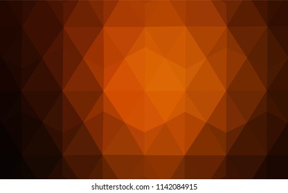Light Orange vector abstract mosaic backdrop. Creative illustration in halftone style with triangles. Best triangular design for your business.