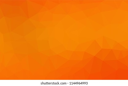 Light Orange vector abstract mosaic backdrop. A vague abstract illustration with gradient. Triangular pattern for your business design.