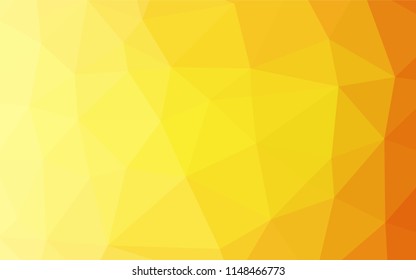 Light Orange vector abstract mosaic backdrop. A vague abstract illustration with gradient. Triangular pattern for your business design.