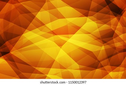 Light Orange vector abstract mosaic background. Colorful illustration in polygonal style with gradient. Triangular pattern for your design.