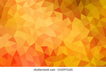 Light Orange vector abstract mosaic pattern. Glitter abstract illustration with an elegant triangles. Textured pattern for your backgrounds.