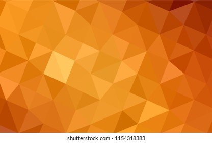 Light Orange vector abstract mosaic backdrop. Shining polygonal illustration, which consist of triangles. Triangular pattern for your business design.