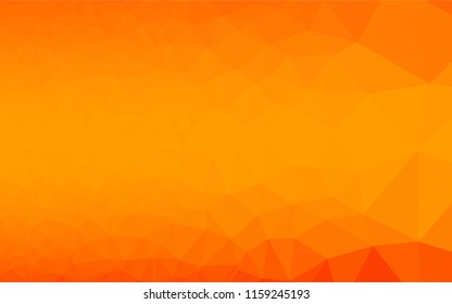 Light Orange vector abstract mosaic backdrop. Shining illustration, which consist of triangles. The best triangular design for your business.