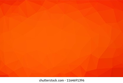 Light Orange vector abstract mosaic background. Geometric illustration in Origami style with gradient.  Brand new style for your business design.