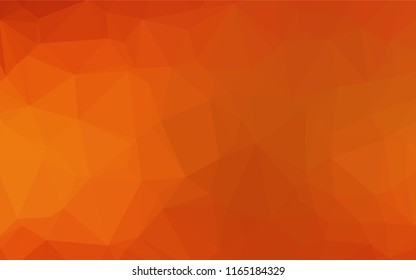 Light Orange vector abstract mosaic background. Creative illustration in halftone style with gradient. The best triangular design for your business.