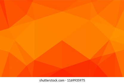 Light Orange vector abstract mosaic background. Modern geometrical abstract illustration with gradient. Triangular pattern for your business design.