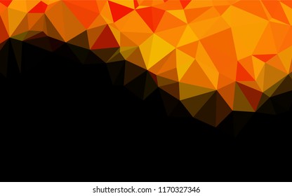 Light Orange vector abstract mosaic backdrop. Shining illustration, which consist of triangles. A completely new design for your business.
