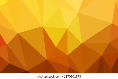 Light Orange vector abstract mosaic background. Colorful abstract illustration with triangles. New template for your brand book.