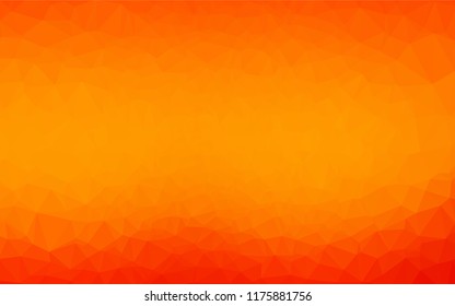 Light Orange vector abstract mosaic backdrop. Shining illustration, which consist of triangles. Brand new style for your business design.