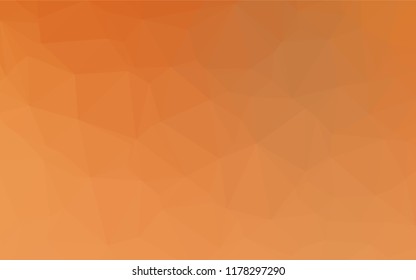 Light Orange vector abstract mosaic pattern. Geometric illustration in Origami style with gradient.  The polygonal design can be used for your web site.