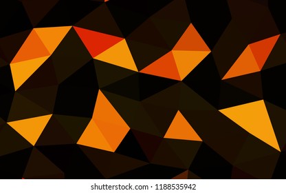 Light Orange vector abstract mosaic abstract mosaic. A sample with polygonal shapes. The textured pattern can be used for background.