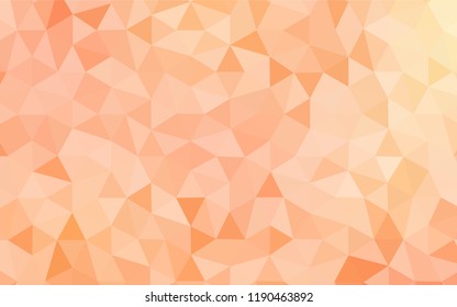 Light Orange vector abstract mosaic pattern. Shining polygonal illustration, which consist of triangles. Template for cell phone's backgrounds.