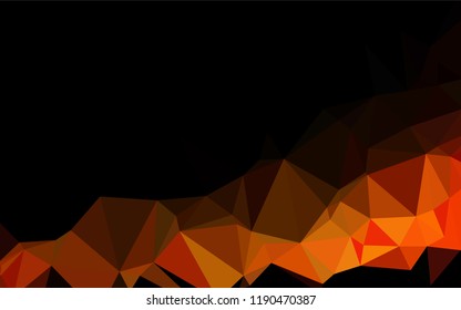 Light Orange vector abstract mosaic backdrop. Triangular geometric sample with gradient.  The completely new template can be used for your brand book.
