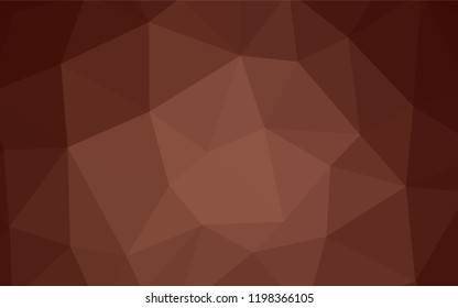 Light Orange vector abstract mosaic pattern. Triangular geometric sample with gradient.  Completely new template for your banner.