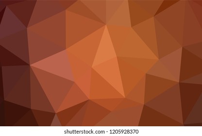 Light Orange vector abstract mosaic pattern. Shining colorful illustration with triangles. Best triangular design for your business.