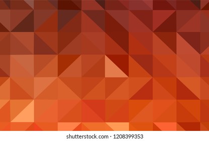 Light Orange vector abstract mosaic background. Shining polygonal illustration, which consist of triangles. Polygonal design for your web site.