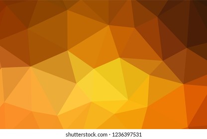 Light Orange vector abstract mosaic backdrop. Shining polygonal illustration, which consist of triangles. Brand new style for your business design.