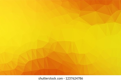 Light Orange vector abstract mosaic pattern. Creative illustration in halftone style with gradient. The best triangular design for your business.