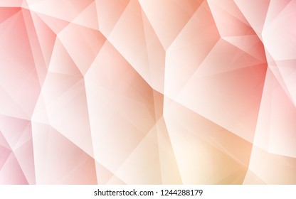 Light Orange vector abstract mosaic background. A completely new color illustration in a polygonal style. Triangular pattern for your design.