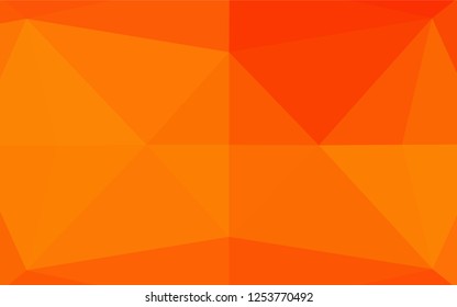 Light Orange vector abstract mosaic backdrop. Brand new colored illustration in blurry style with gradient. The best triangular design for your business.
