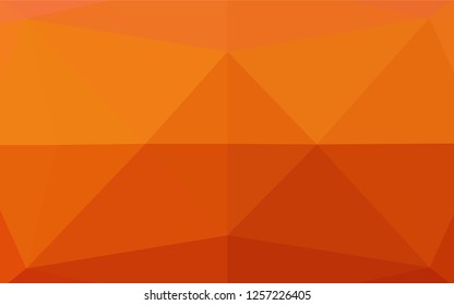 Light Orange vector abstract mosaic background. Triangular geometric sample with gradient.  Triangular pattern for your business design.