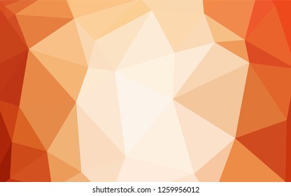 Light Orange vector abstract mosaic background. Shining colorful illustration with triangles. Best triangular design for your business.