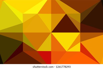 Light Orange vector abstract mosaic background. Triangular geometric sample with gradient.  The template can be used as a background for cell phones.