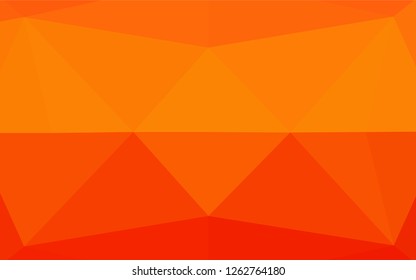 Light Orange vector abstract mosaic background. A vague abstract illustration with gradient. The best triangular design for your business.