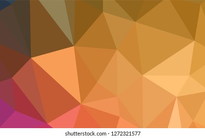 Light Orange vector abstract mosaic pattern. Triangular geometric sample with gradient.  Best triangular design for your business.