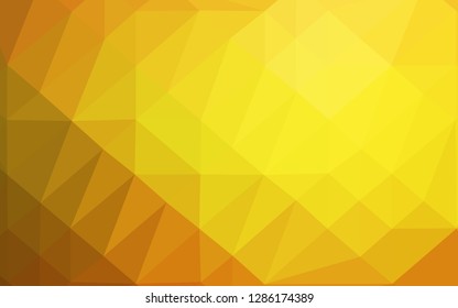 Light Orange vector abstract mosaic background. Shining illustration, which consist of triangles. The best triangular design for your business.