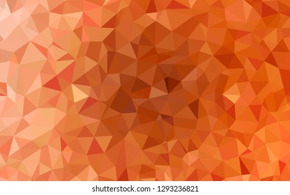 Light Orange vector abstract mosaic pattern. Geometric illustration in Origami style with gradient.  New template for your brand book.