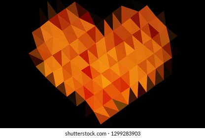 Light Orange vector abstract mosaic pattern. Shining illustration, which consist of triangles. A completely new design for your business.