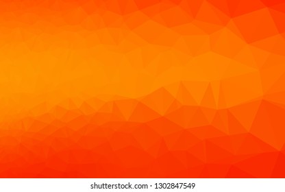 Light Orange vector abstract mosaic background. Shining illustration, which consist of triangles. Template for a cell phone background.