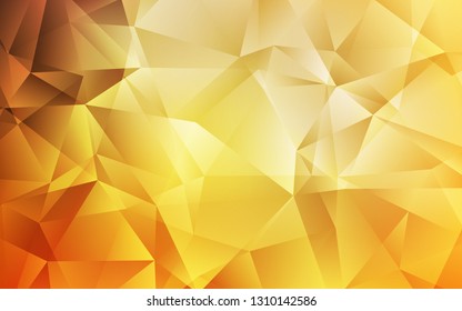 Light Orange vector abstract mosaic background. Geometric illustration in Origami style with gradient.  Brand new design for your business.
