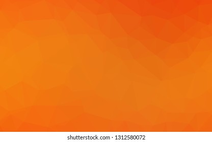 Light Orange vector abstract mosaic background. Shining illustration, which consist of triangles. The best triangular design for your business.