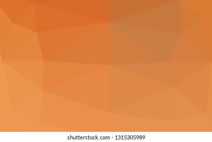 Light Orange vector abstract mosaic background. Shining illustration, which consist of triangles. Template for a cell phone background.