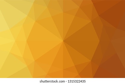 Light Orange vector abstract mosaic pattern. Geometric illustration in Origami style with gradient.  The completely new template can be used for your brand book.