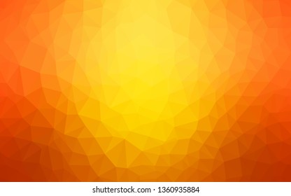 Light Orange vector abstract mosaic pattern. Triangular geometric sample with gradient.  Completely new template for your banner.