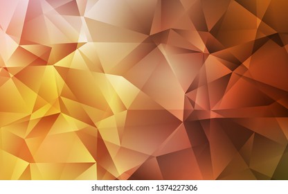 Light Orange vector abstract mosaic background. Glitter abstract illustration with an elegant triangles. New template for your brand book.
