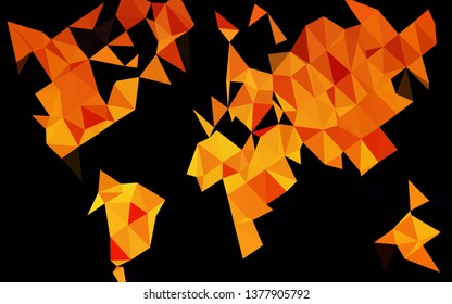 Light Orange vector abstract mosaic pattern. A vague abstract illustration with gradient. Triangular pattern for your business design.