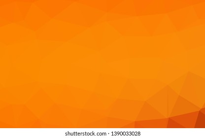 Light Orange vector abstract mosaic backdrop. Shining illustration, which consist of triangles. Completely new template for your business design.