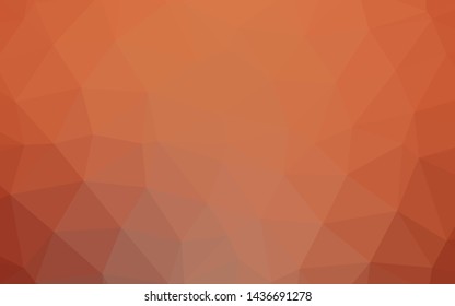 Light Orange vector abstract mosaic pattern. Triangular geometric sample with gradient.  Template for your brand book.