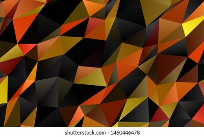 Light Orange vector abstract mosaic pattern. Colorful illustration in Origami style with gradient.  Completely new template for your business design.