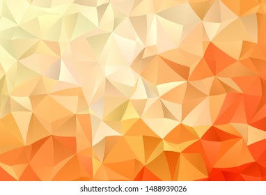 Light Orange vector abstract mosaic pattern. Glitter abstract illustration with an elegant triangles. Brand new style for your business design.