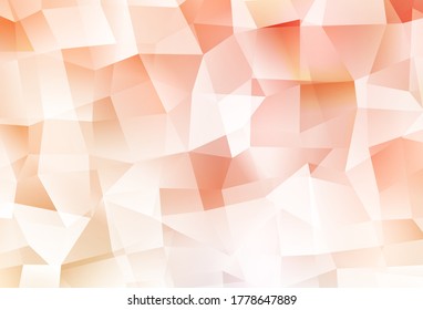 Light Orange vector abstract mosaic pattern. Shining colorful illustration with triangles. Polygonal design for your web site.