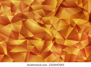 Patrón de mosaico abstracto vectorial claro naranja. Ilustración creativa de estilo medio-tono con triángulos. Plantilla completamente nueva para su banner.