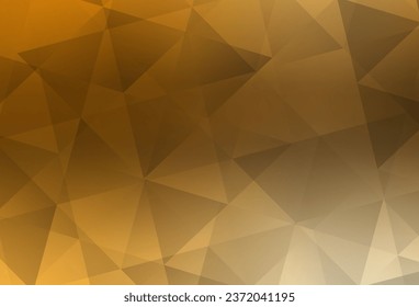 Light Orange vector abstract mosaic background. Glitter abstract illustration with an elegant triangles. Triangular pattern for your design.