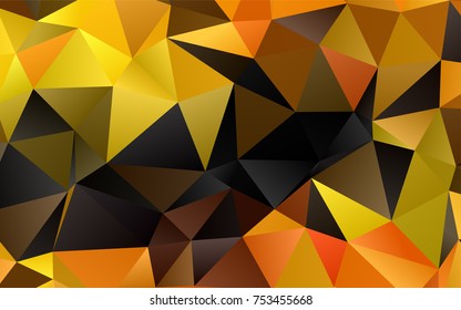 Light Orange vector abstract mosaic pattern. Creative illustration in halftone style with gradient. Triangular pattern for your business design.