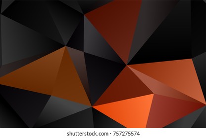 Light Orange vector abstract mosaic pattern. Shining illustration, which consist of triangles. The best triangular design for your business.